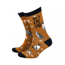 No 1 Cat Dad Bamboo Socks